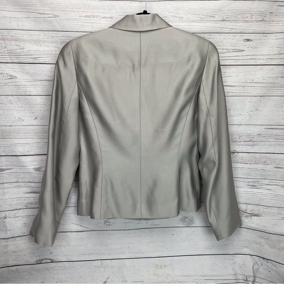 🍁 Ann Taylor 100% Silk Blazer Lined Jacket Coat sz 4 - Picture 5 of 6